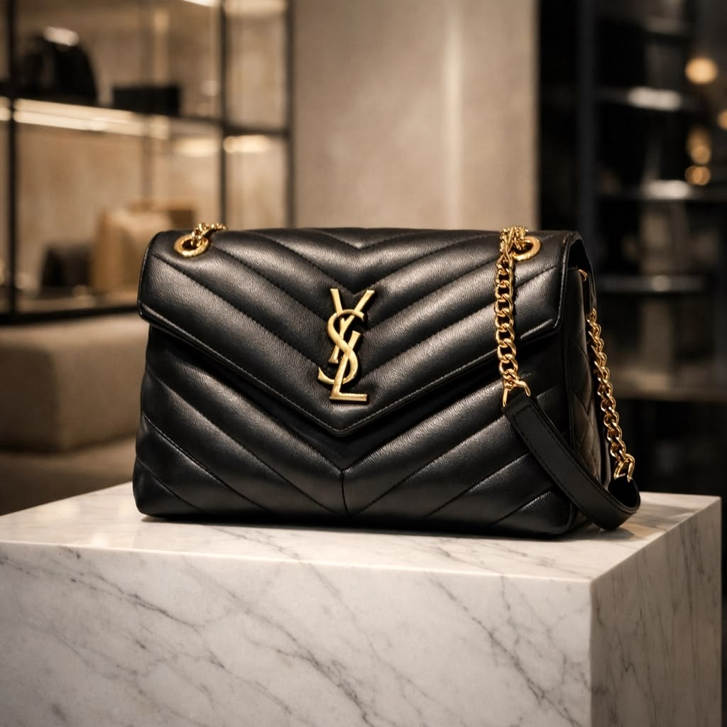 Black quilted Yves Saint Laurent shoulder bag